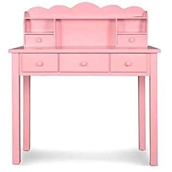 Amazon.com: Home Office Furniture Writing Desk,Computer Work Station with Detachable Hutch,5 Drawers(Pink): Kitchen & Dining Townhouse Furniture, Pink Home Offices, Pink Home Office, Cute Computer, Home Office Computer Desk, Pink Desk, Computer Work, Desk Computer, Big Desk