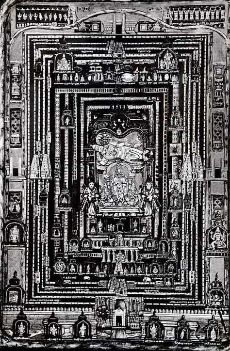 Ranganatha Swamy Srirangam, Ranganatha Swamy, Magazine Painting, Magical Drawings, Rasta Art, Temple Photo, Temple Drawing, Mysore Painting, Hindu Quotes