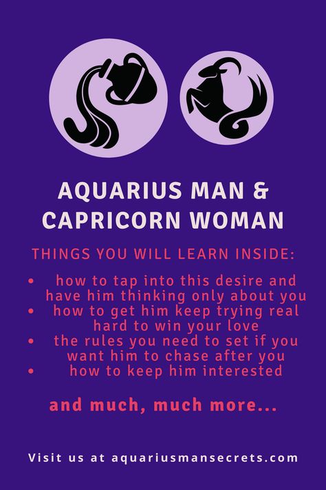 Amazing Secrets Help A Capricorn Woman Understand, Attract And Keep An Aquarius man Until He Gets Down On One Knee & Prays For Her Love & Devotion. — And These Truths Turn Any Capricorn Woman Into His “One & Only” Even If You Don't Yet See How You Can Be Really Compatible. Aquarius Capricorn, Aquarius Capricorn Compatibility, Aquarius And Capricorn, Aquarius Man Capricorn Woman, Capricorn Facts Women, Capricorn Man And Capricorn Woman, Aquarius Men In Bed, Aquarius Man, Capricorn And Aquarius Compatibility