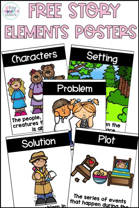 Problem And Solution Read Alouds, Teaching Story Elements Kindergarten, Story Elements Activities 2nd, Story Elements Activities Kindergarten, Character Setting Problem Solution, First Grade Story Elements, Kindergarten Story Elements, Read Alouds For 1st Grade, Story Elements Activities 1st Grade