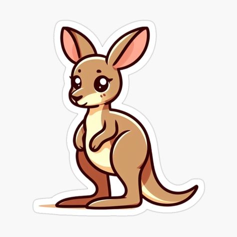 Get my art printed on awesome products. Support me at Redbubble #RBandME: https://www.redbubble.com/i/sticker/Adorable-Kangaroo-Illustration-Animal-Summer-by-quentinmtb/159308790.EJUG5?asc=u Cute Kangaroo Illustration, Kangaroo Cartoon, Cartoon Kangaroo, Kangaroo Illustration, Aussie Christmas, Redbubble Stickers, Cute Elephant, Fun Ideas, Cartoon Illustration