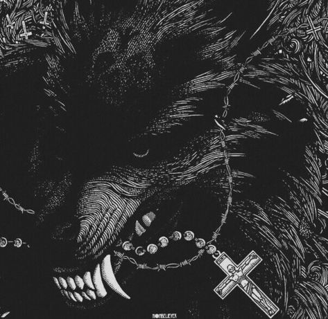 Imagine cross and wolf Werewolf Aesthetic, Werewolf Art, 다크 판타지, Black Wolf, A Wolf, Wolf Art, Arte Fantasy, An Animal, Horror Art