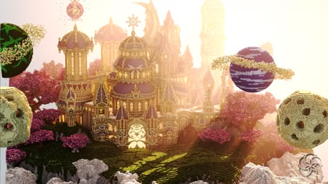 Minecraft Palace, Jungle Warriors, Minecraft Garden, Minecraft Statues, Dream Minecraft, Sun And Moon Design, Minecraft Structures, Sun House, Cool Minecraft Houses