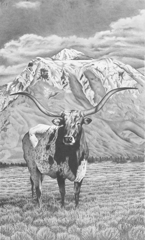 Doug Monson Graphite pencil drawing Western Pencil Drawings, Western Photos, Farm Animal Paintings, Scene Tattoo, Landscape Pencil Drawings, Cowboy Life, Cow Drawing, Tree Drawings Pencil, Pencil Drawings Of Animals