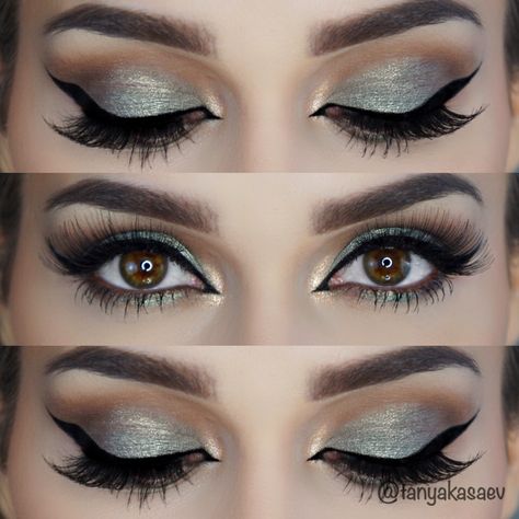 Green Silver Eye Makeup, Everyday Eye Shadow, Perfect Makeup Tutorial, Star Eyeshadow, Jeffree Star Eyeshadow, Brown Smokey Eye Makeup, Grey Eye Makeup, Monolid Eye Makeup, Day Eye Makeup