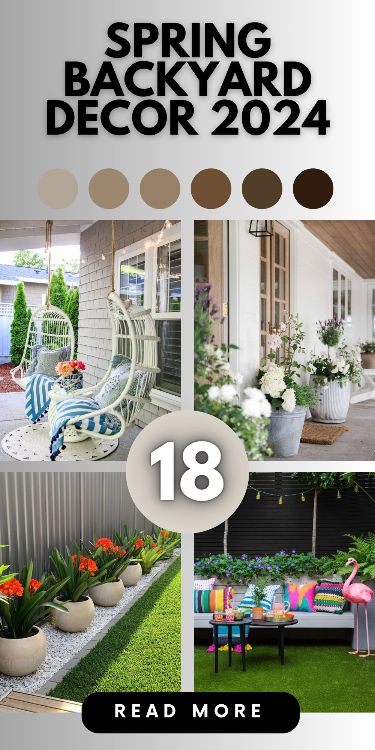 Create a rustic yet elegant ambiance in your backyard by incorporating spring backyard decor 2024. Use natural materials like wood and stone to craft DIY furniture and accessories. Add touches of greenery with potted plants and colorful flowers to bring your outdoor space to life. #HomeStyle #HomeDecor #HomeInspiration #HomeDecorating #HouseGoals #InteriorDesign #InteriorInspo #HomeIdeas #DecorTips #DecorInspiration Spring Backyard, Decor 2024, Decor Trends, Spring Home Decor, Spring Home, Craft Diy, Backyard Decor, Home Decor Trends, Outdoor Plants