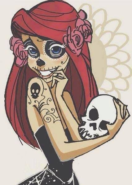 Punk disney ariel. Day of the dead Disney Gone Bad, Emo Disney, Punk Disney Princess, Evvi Art, Disney Punk, Goth Disney, Punk Disney Princesses, Alternative Disney, Punk Disney