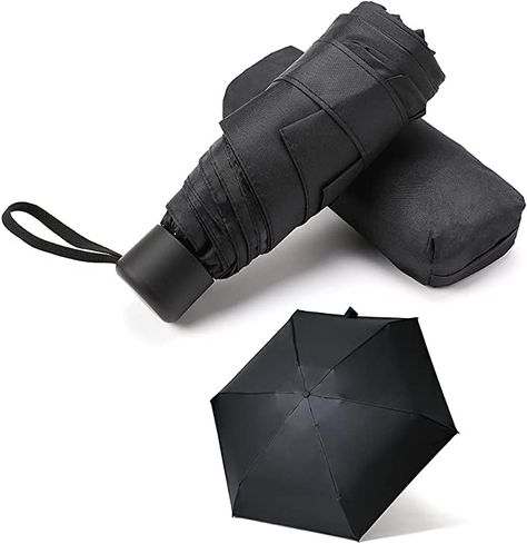 Compact Travel Umbrella with Case Sun&Rain Lightweight Small and Compact Suit for Pocket Small Umbrella, Mini Umbrella, Compact Umbrella, Travel Umbrella, Rain Umbrella, Sun Umbrella, Black Knees, In My Bag, My Bag