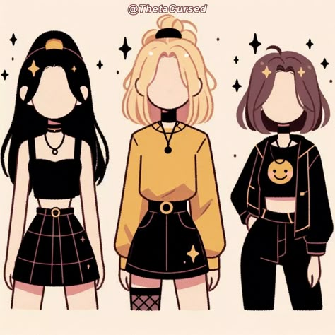 Dress Inspo Drawing, Cartoon Outfits Ideas, Outfit Drawing Ideas, Clothes Drawing Reference, Charmmy Kitty, Art Outfits, Dress Design Drawing, Cute Sketches, Clothing Design Sketches