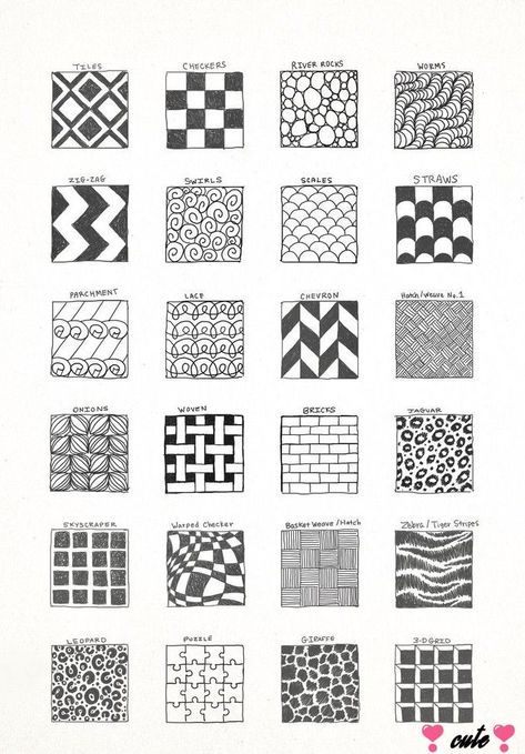 Zentangle Patterns For Small Spaces, Simple Doodle Patterns, Zentangle Patterns Ideas Inspiration, Simple Zentangle Art Patterns, Geometric Pattern Design Simple, Trippy Patterns To Draw, Zentangle Patterns Easy Simple, Doodle Patterns Simple, Designs To Draw Patterns