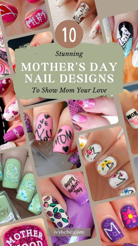 To enhance the celebration of Mother's Day, many people choose to express their affection through special gifts or heartfelt gestures. One way to add an extra touch of love is by creating unique nail designs. These designs not only add beauty and elegance but also showcase the love and appreciation we have for our mothers. Here we will explore 10 creative mother’s day nail designs that you can try out to make your mother feel special. Mother Nails Designs, Nails For Mother’s Day, Mother’s Day Nail Inspiration, Mother’s Day Nails Ideas, Mother’s Day Nail Designs, Mother's Day Nails Designs Mom, Mothers Day Nail Designs, Mother Day Nails Designs, Mother Day Nails