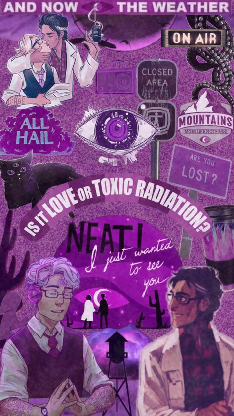 #wtnv #cecilpalmer #carloswtnv #purple #podcast #horror #silly #wallpaper #aesthetic Wtnv Wallpapers, Is It Love?, Night Vale, Welcome To Night Vale, Then And Now, Aesthetic Wallpapers