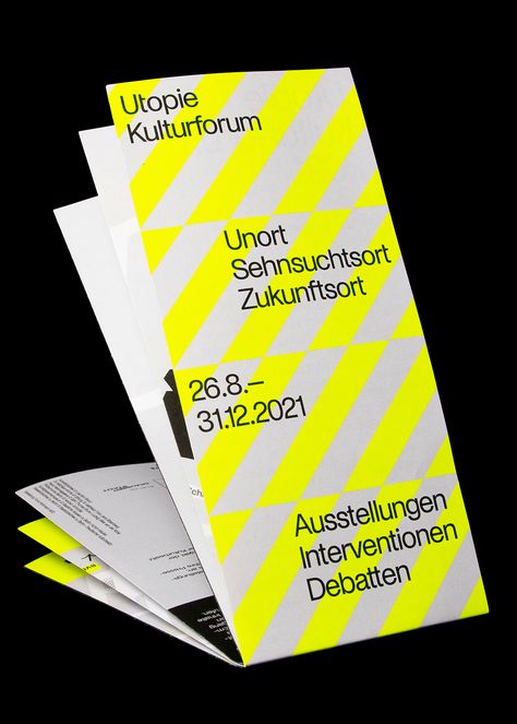 The Kulturforum near Potsdamer Platz in Berlin has a very eventful and moving past and for the first time in history the individual institutions are joining together. Among the institutions are the… Speculative Design, 포트폴리오 레이아웃, Leaflet Design, Visual Identity Design, Sports Graphic Design, Motion Graphics Design, Art And Culture, The Exhibition, Corporate Design