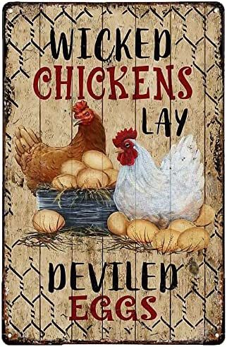 Farm Store Decor, Wicked Chicken, Farm Cartoon, Chicken Coop Signs, Chicken Signs, Chicken Decor, Chicken Art, Outdoor Holiday Decor, Estilo Art Deco