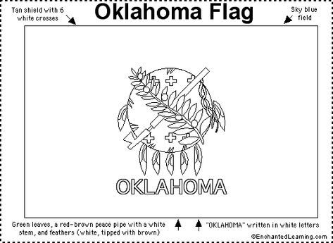 oklahoma symbols | Oklahoma Flag Printout Oklahoma Flag, Daughters Of The American Revolution, Peace Pipe, White Crosses, State Flags, White Letters, The Flag, Oklahoma, Flag