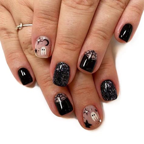 PRICES MAY VARY. 【Halloween High-Quality Press on Nails】:Our YEFIUO press on nails are thickened acrylic glossy fake nails with designs. Not only is it comparable to a nail salon, but it can also be done at home. Not only does it save you time and money, it also ensures that your nails will never break or split! 【DIY Nail Art That Wow】: With French designs,salon dip,acrylic nails,gel manicures,glue on nails,press ons manicures and more,YEFIUO has got you covered in the fashion colors,shapes,leng Halloween Press On Nails, Nagel Tips, Manicure Tips, Acrylic Shapes, Short Nail, Nail Forms, Fake Nail, Manicures Designs, False Nail