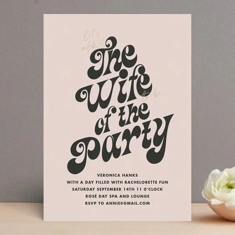 Trendy Bachelorette Party, Wife Of The Party, Beach Party Invitations, Bachelorette Party Destinations, Etsy Invitations, Chic Invitation, Awesome Bachelorette Party, Party Invite Design, Bachelorette Party Bride