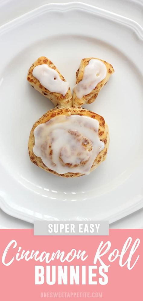 Cinnamon Roll Bunny, Cinnamon Roll Bunnies, Bunny Cinnamon Rolls Easter, Easter Bunny Cinnamon Rolls From Can, Easter Cinnamon Rolls Bunnies, Bunny Shaped Cinnamon Rolls, Easter Dinner Rolls Bunny, Bunny Recipes, Bunny Cinnamon Rolls