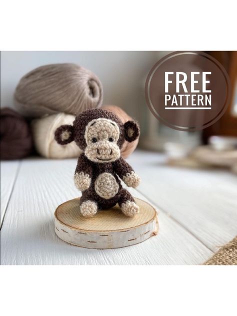 Monkey Crochet Pattern Free, Monkey Crochet Pattern, Monkey Amigurumi, Amigurumi Monkey, Monkey Crochet, Tiny Monkey, Mini Monkey, Crochet Monkey, Monkey Pattern