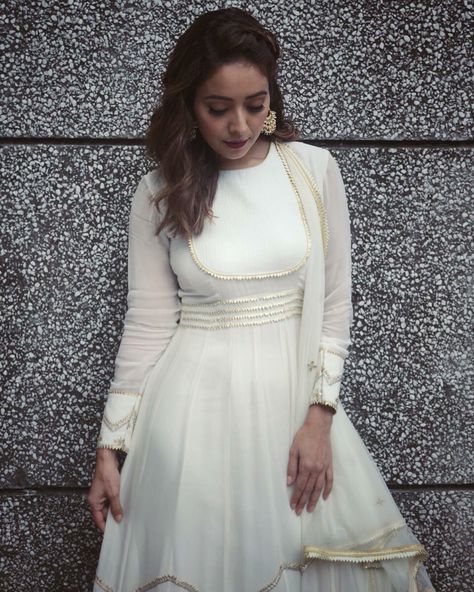 Asha Negi - Beautiful Indian Girl Asha Negi, Beauty Queens, Victorian Dress, Long Sleeve Dress, Saree, Actresses, White, Beauty