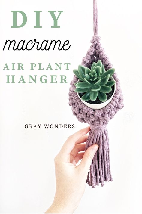 Macrame Pod, Macrame Air Plant Hanger, Diy Macrame Plant Hanger Easy, Diy Macrame Plant Hanger Pattern, Air Plant Hanger, Crochet Plant Hanger, Plant Hanger Macrame, Macrame Plant Hanger Tutorial, Macrame Plant Hanger Patterns