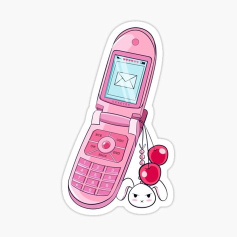 Pink Phone Stickers, 2000s Stickers, 2000s Phone, 90s Stickers, Pink Stickers, Sticker Design Inspiration, Preppy Stickers, Iphone Stickers, Cute Laptop Stickers