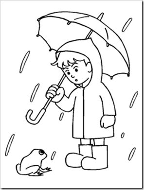 Preschool Alphabet: Rainy Days Experiment Rainy Day Colouring Sheet, Spring Colouring, Rainy Day Drawing, Umbrella Coloring Page, April Preschool, Outline Pictures, Salwar Pants, Spring Coloring Pages, Coloring Sheets For Kids