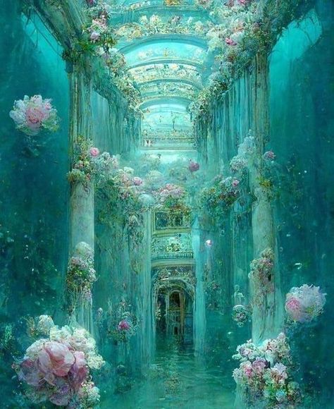 Magic Places Fantasy Dreams, Background Oil Painting, Fae Aesthetic, Water Nymph, Iris Art, Fantasy Rooms, Water Nymphs, Painting Floral, Fantasy House