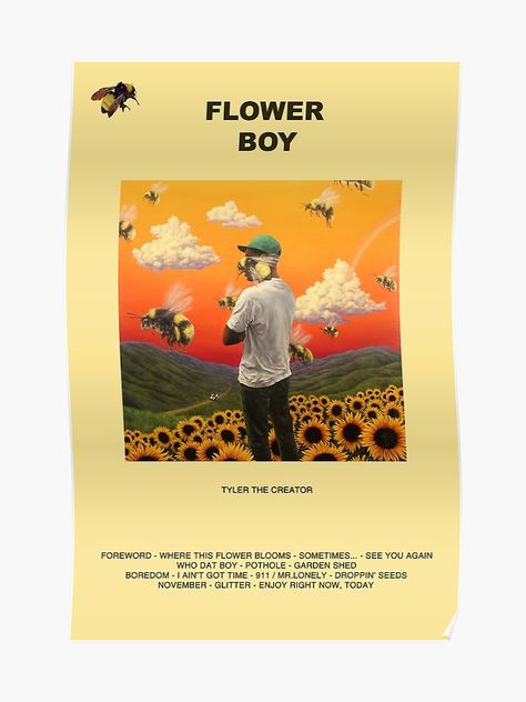 Flower Boy Album Cover, Flower Boy Album, Tyler Poster, Flower Boy (album), Boys Posters, Images D'art, Wall Art Decor Prints, Flower Boy, Album Cover Poster