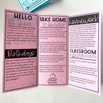 Meet The Teacher Night Brochure by Teaching with Kaylee B | TPT Meet The Teacher Night Ideas Middle School, Teacher Brochure For Parents, Meet The Teacher Handout, Meet The Teacher Brochure, Meet The Teacher Night Ideas, Back To School Night Ideas, Meet The Teacher Ideas, Elementary Classroom Themes, Teacher Brochure