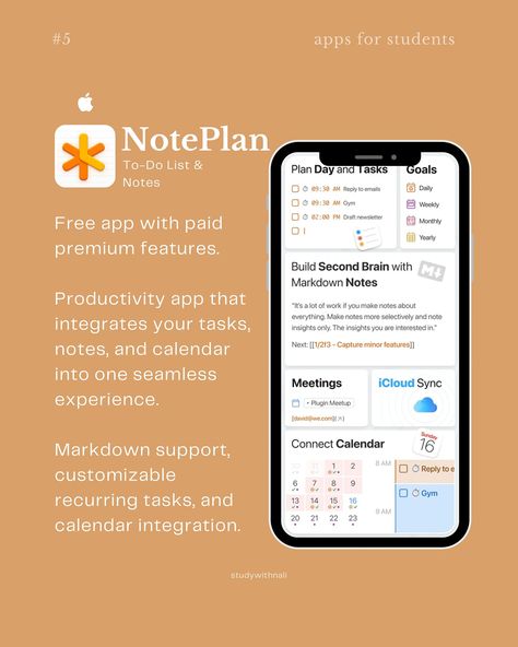 Apps for students 📱🎧 … or everybody else 🤭 I wanted to share some great apps I found recently 🫶🏻 🐤 Daak — iOS & Android - Budget and money tracker 🛋️ Sofa - iOS only - Downtime organizer 💡 Brilliant - iOS & Android - Master concepts in math and computer science 🧠 Ahead - iOS only - Emotions coach 📝 NotePlan - iOS only - To-do list and notes organizer I hope these apps are helpful! Which one will you be trying first? ✨ #studyapp #studytips #studywithme Notes Organizer, Apps For Students, Money Tracker, Great Apps, Notes Organization, Productivity Apps, Computer Science, Study Tips, Book Aesthetic