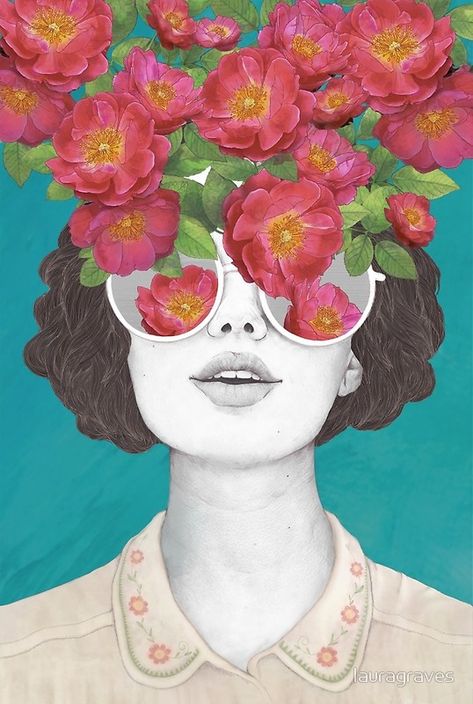 Rose Tinted Glasses, Tinted Glasses, Unframed Art Prints, Art Et Illustration, Art And Illustration, Unframed Art, 그림 그리기, State Art, Graphic Art Print