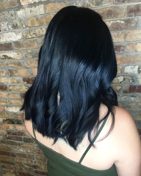 Blueblackhair Color, Jet Black Hair Short, Black Blue Hair, Blue Natural Hair, Hair Glaze, Blue Black Hair Color, Blue Black Hair, Dark Blue Hair, Black Hair Dye