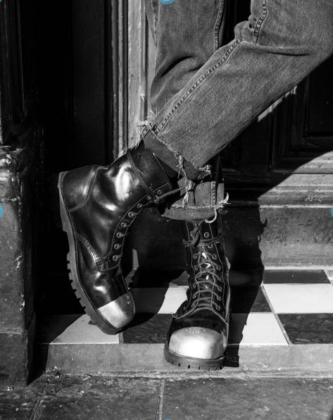 The Original Steel Cap Commando Boot- this option with the external toe cap . The external cap option is also available as a Tracker shoe or all the way up to a 30 eyelet boot. Algender.⁠ ⁠ AUTHENTIC⁠ BRITISH⁠ SUB CULTURE INSPIRED⁠ SINCE 1981⁠ ⁠ Boots Tattoo, Underground Creepers, Steel Cap Boots, Skinhead Boots, Steel Shoes, Army Boots, Steel Toe Boots, Dark Soul, All The Way Up