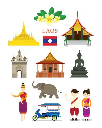 Traditional Tattoo Vector, Laos Culture, Clothing Vector, Laos Travel, Rainbow Activities, Cute Little Tattoos, Historical Design, Tree Logos, Buddha Image