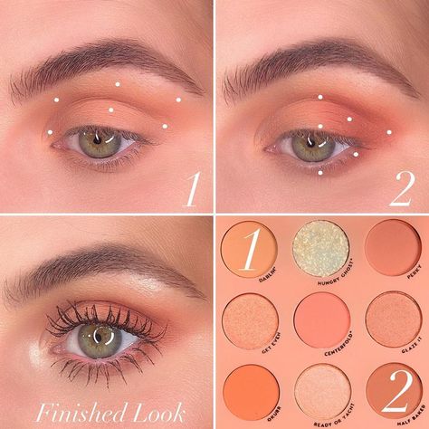 432 Likes, 4 Comments - @danial_barbier on Instagram: “@colourpopcosmetics Baby Got Peach Palette  1️⃣Darlin’- all over life and transition area 2️⃣Half…” Colourpop Peach Palette Looks, Peachy Eyeshadow Look, Mom Wedding Makeup, Peach Smokey Eye, Peach Eyeshadow Looks, Peach Makeup Tutorial, Peach Palette Looks, Colourpop Eyeshadow Looks, Coral Eye Makeup