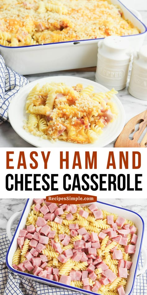 Ham Pasta Recipes, Ham Dinner Recipes, Ham And Cheese Casserole, Ham And Noodle Casserole, Ham Casserole Recipes, Ham Dishes, Ham Dinner, Ham Casserole, Leftover Ham Recipes