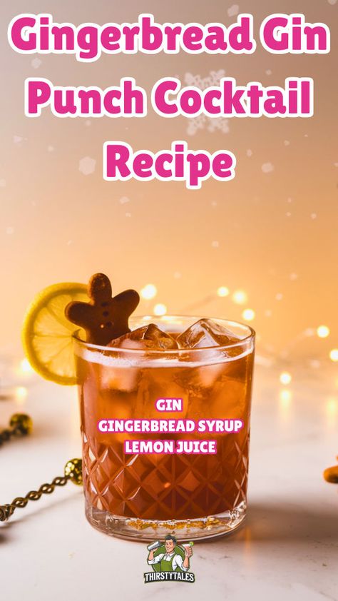 "Discover the ultimate Gingerbread Gin Punch Cocktail recipe that's perfect for the holiday season! This festive gingerbread gin recipe combines warm spices and rich flavors, creating a delightful holiday gin punch with gingerbread. Enjoy a cozy evening with this spiced gingerbread gin punch, ideal for Christmas gatherings. Try our warm gingerbread gin cocktail for a seasonal twist, or whip up this winter gin punch recipe for a refreshing treat.!" Gin Punch Recipe, Winter Vodka Cocktails, Winter Drinks Alcoholic, Easy Winter Cocktails, Gin Punch, Gin Recipe, Xmas Cocktails, Easy Holiday Cocktails, Christmas Gin