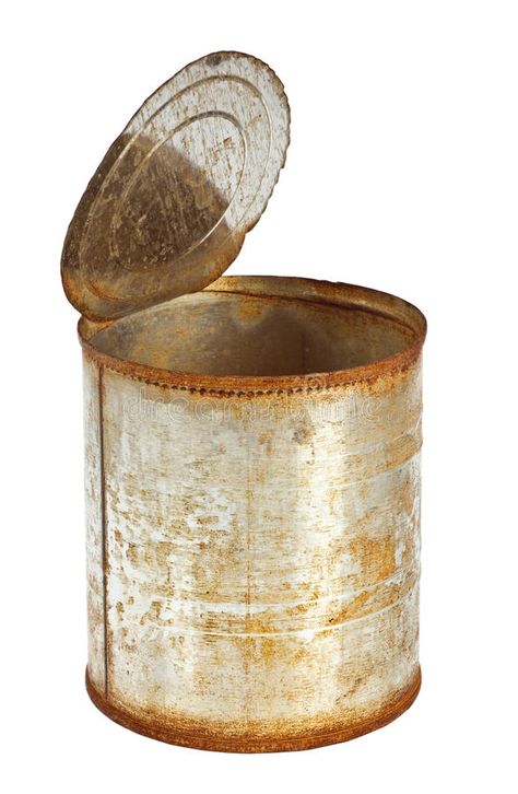 Rusty tin can. With top opened isolated on white background #Sponsored , #paid, #paid, #tin, #white, #background, #top Tin Can Art, Rusty Tin, Tin Man, Tin Cans, Tin Can, Abandoned Places, White Background, Rust, Royalty Free Stock Photos