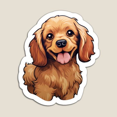 Get my art printed on awesome products. Support me at Redbubble #RBandME: https://www.redbubble.com/i/magnet/Smiling-Cocker-Spaniel-Cartoon-Canine-Bliss-by-PureGlee/156015918.TBCTK?asc=u Cocker Spaniel Cartoon, Cartoon Drawing Tutorial, Pet Vet, Cartoon Drawing, Dog Tattoos, Cocker Spaniel, Glee, Animation Art, Cartoon Drawings