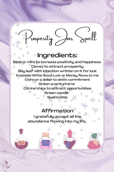 Spell For Health, Prosperity Jar, Spell Recipes, Abundance Spell, Health Spell, Manifesting Quotes, Manifesting Goals, Wicca Recipes, Manifestation Spells