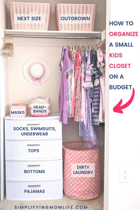 Kid Room Organization Ideas, Little Kids Room Design Girls Bedroom Ideas, Small Closet Kids Organization, Kids Closet With Dresser Inside, Kids Room Closet Organization, Children Closet Organization, Girls Room Ideas Small Spaces, Small Closet Organization Ideas Kids, Toddler Girl Room Organization Ideas