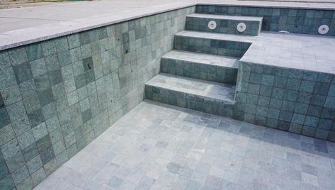 Indonesia Green Sukabumi Stone | Indonesia Natural Stone Tiles Bali Pool Tiles, Bali Stone Pool, Green Swimming Pool Tiles, Pool Stone And Tile Ideas, Green Pool Tiles, Modern Pool Tile Ideas, Pool Tile Design, Pool Tile Ideas, Pool Tile Designs