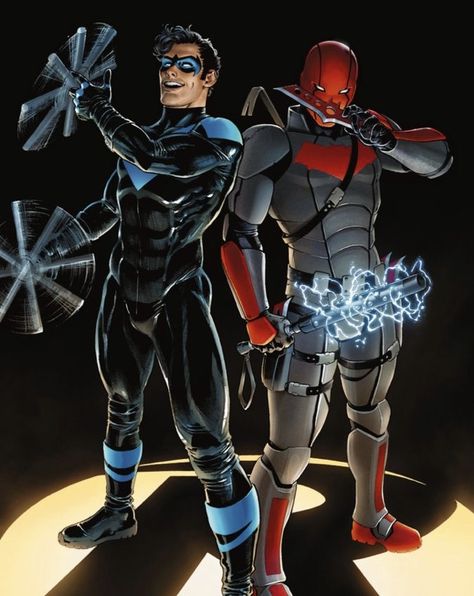 Nightwing And Red Hood, Nightwing Art, Nightwing Wallpaper, Red Hood Wallpaper, Red Hood Dc, Red Hood Comic, Red Hood Jason Todd, Dc Comics Wallpaper, Batman Poster