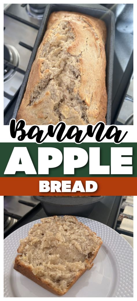 Banana Apple Bread Recipe, Banana Apple Bread, No Bake Desserts Easy, Apple Banana Bread, Apple And Banana, Holiday Treats Christmas, Apple Bread Recipe, Thanksgiving Dessert Recipes, Treats Christmas