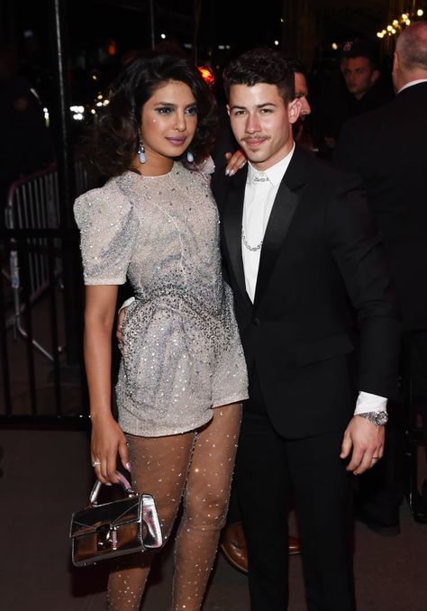 Priyanka Chopra and Nick Jonas Sparkle Tights Outfit, Sparkly Tights Outfit, Nick And Priyanka, Sparkly Romper, Met Gala Afterparty, Sparkle Tights, Sparkly Tights, Dior Gown, Nude Tights