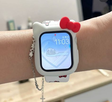 Sanrio Apple Watch, Sanrio Shopping, Kawaii Apple, Aesthetic Accessories, Cute Watches, Hello Kitty Aesthetic, Hello Kitty Accessories, Pretty Phone Cases, Apple Watch Case