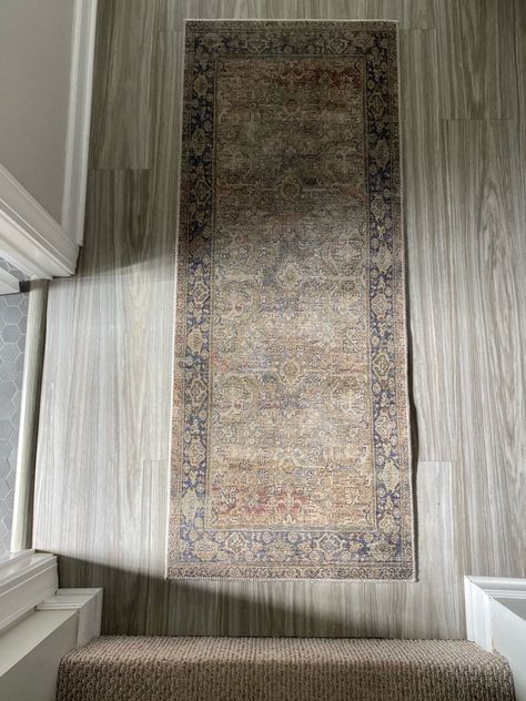 Loloi Kitchen Runner, 2x5 Rug Runners, Hall Runner Rug, Hallway Runners Ideas, Short Hallway, Modern Bathroom Rug, Loloi Rug, Organic Modern Bathroom, Long Hallway Runner