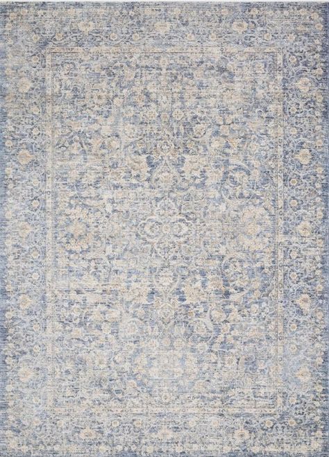 Renew your interior space with this transitional rug featuring a contemporary design with a distressed, vintage aesthetic in a cool, soothing color palette. Custom Window Blinds, Area Rug Pad, Pandora Collection, Pandora Blue, Lantern Floor Lamp, Cleaning Curtains, Loloi Rugs, Clothes Drying Racks, Gold Rug