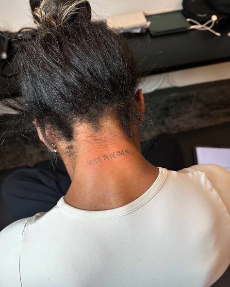 Made In Heaven Neck Tattoo, Made In Heaven Tattoo, In Heaven Tattoo, Heaven Tattoo, Heaven Tattoos, Hidden Tattoos, Woman Magazine, Sports Awards, Simone Biles